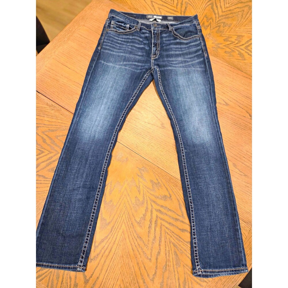 BKE Jake Straight Leg Jeans Mens 36L Dark Wash Stretch Denim Western Indie